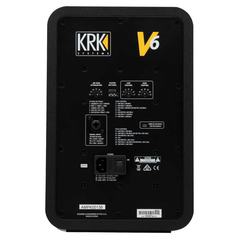 KRK Systems V6 SERIES 4 Powered Studio Monitor - Black (Each)