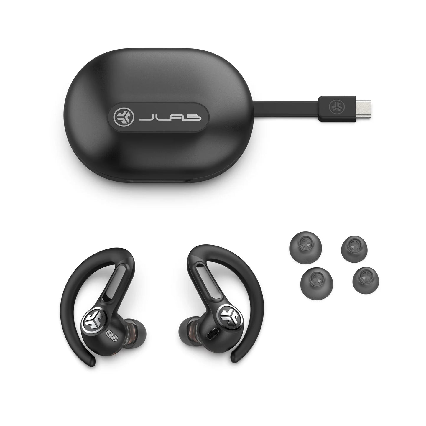 JLAB Epic Sport ANC 3 Dual-Driver Sport True Wireless Earbuds - Black