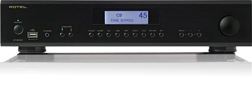 Rotel A14 MKII Stereo Integrated Amplifier (Black) + WiiM Mini Streamer - Each (Black)
