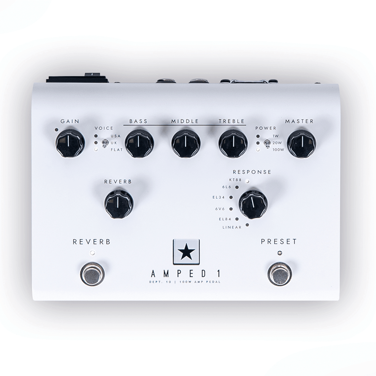 Blackstar DEPT10-AMPED1 Guitar Amplifier Pedal - White & Black (Each)