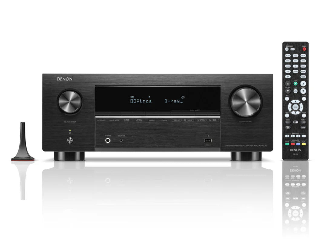 Denon AVC-X3800H 9.4 Ch. 1 AV Receiver - Black + Denon Home 150 NV Compact Wireless Speaker - Each (Black)