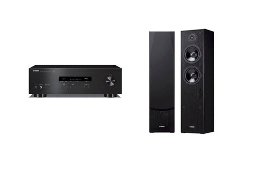 Yamaha R-S202 Stereo Receiver + Yamaha NS-F51 Floorstanding Speakers - Pair (Black)