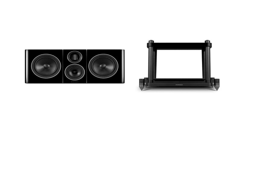 Wharfedale Elysian C Center Speaker (Piano Black) With Stand (Black)