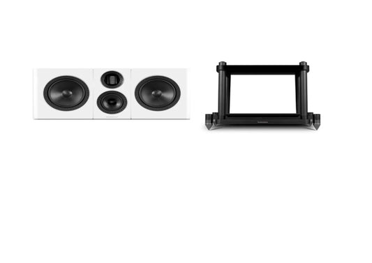 Wharfedale Elysian C Center Speaker (White) With Stand (Black)