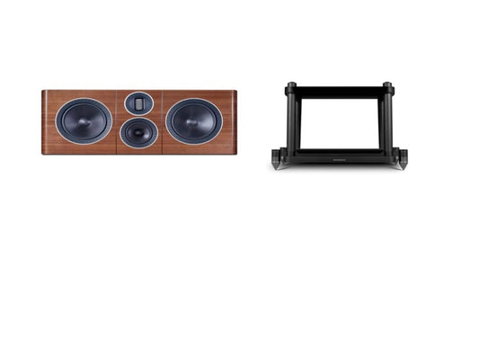 Wharfedale Elysian C Center Speaker (Walnut) With Stand (Black)