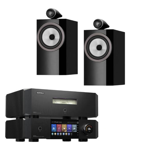 Eversolo DMP-A10 Network Audio Streamer (Black) + Eversolo AMP-F10 Power Amplifier (Black) + Bowers &Wilkins 705 S3 Bookshelf speakers - Pair (Gloss Black)