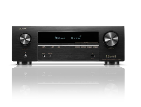 Denon AVR-X1800H 7.2 Ch. 80W 8K AV Receiver (Black) + Polk Monitor XT60 Floorstanding Speakers - Pair (Black)