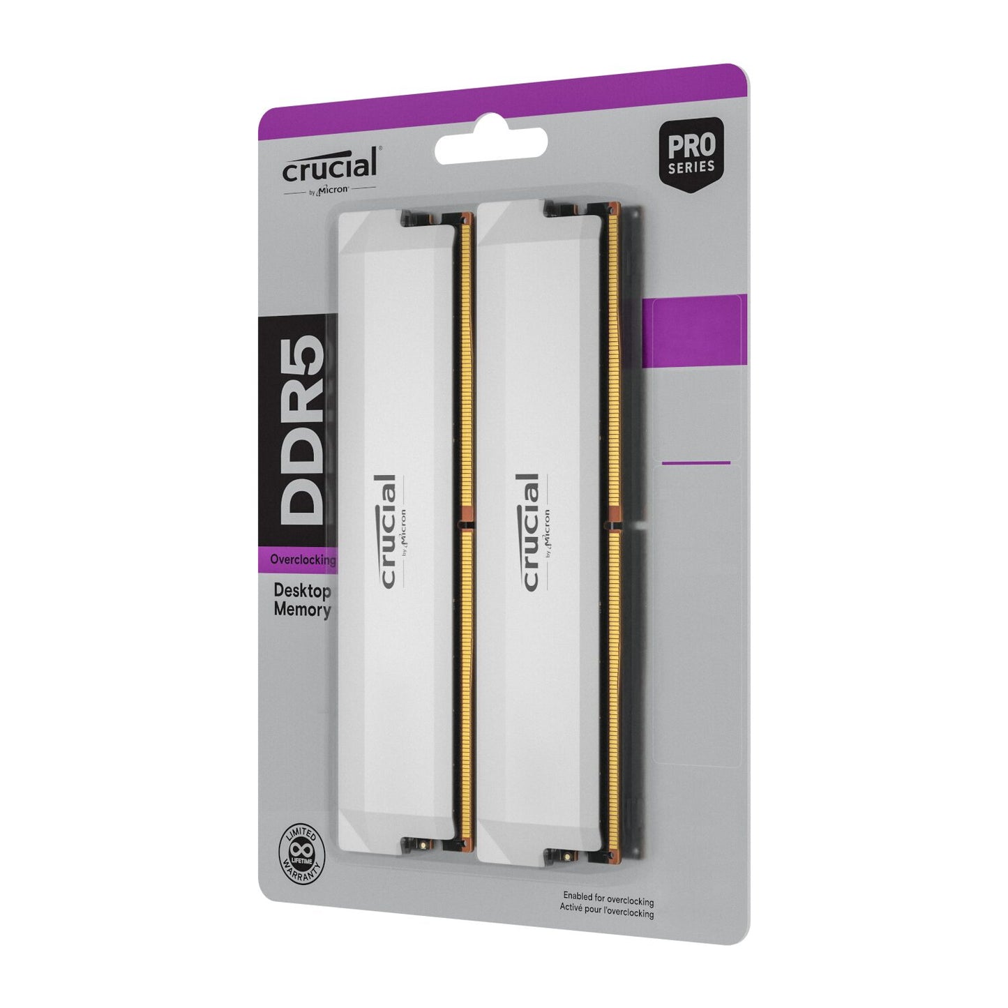 Crucial Pro DDR5-6400 64GB Overclocking Memory Kit – White