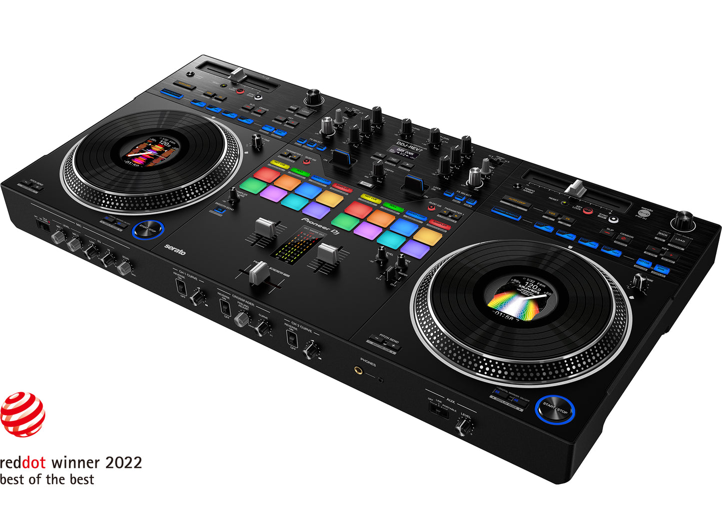 Pioneer DJ DDJ-REV7 Scratch-style 2-channel professional DJ controller for multiple DJ applications (Black)