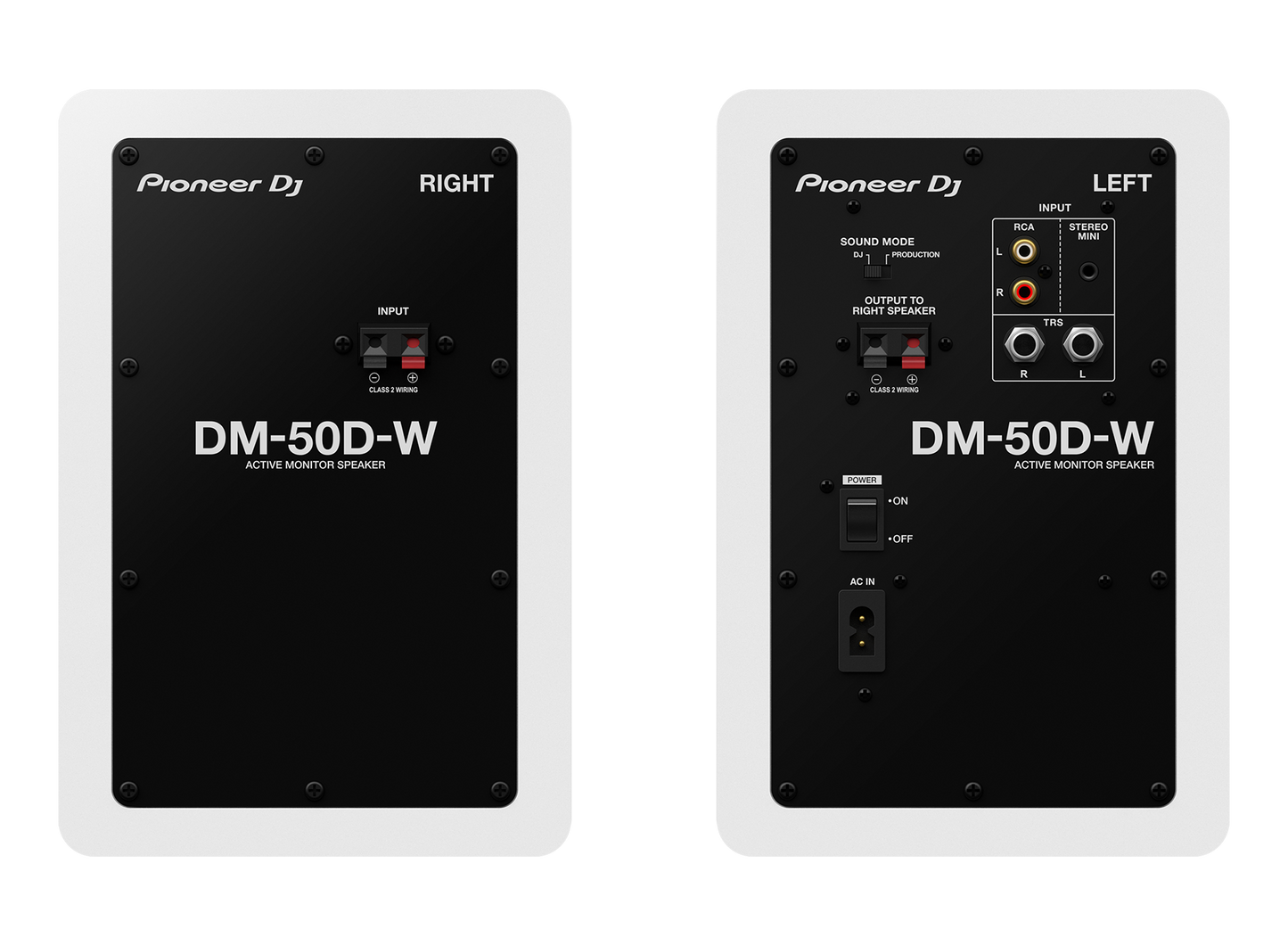 Pioneer DJ DM-50D 5” desktop monitor system - Pair (White)