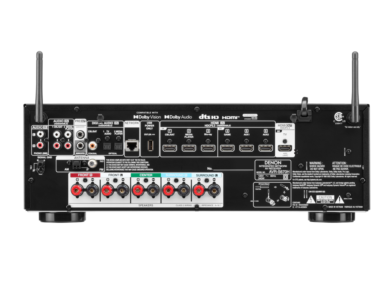 Denon AVR-S670H AV Receivers - Black