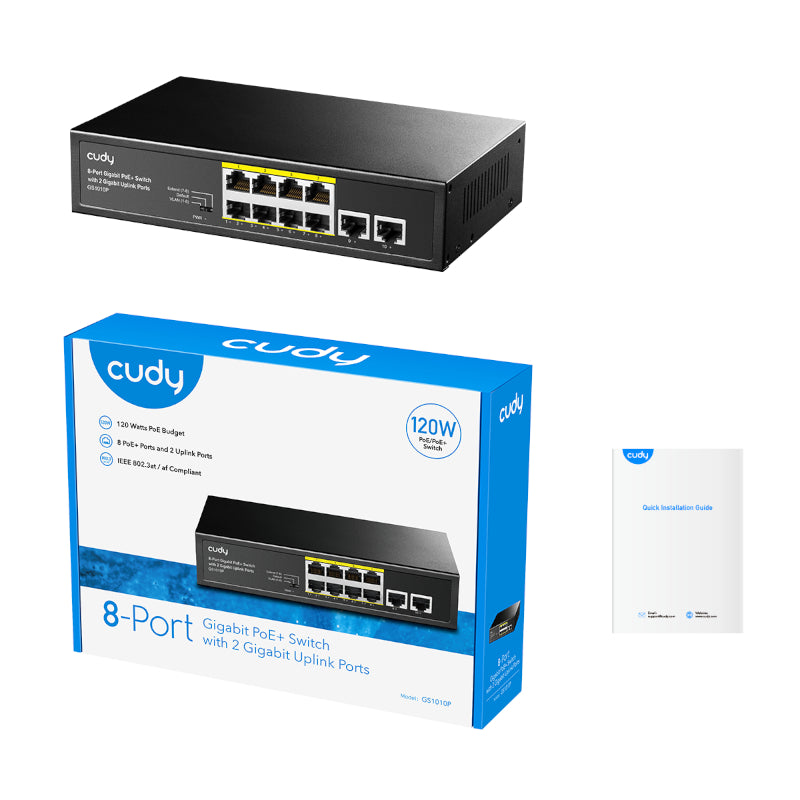 cudy 8-Port Gigabit PoE+ Unmanaged Switch