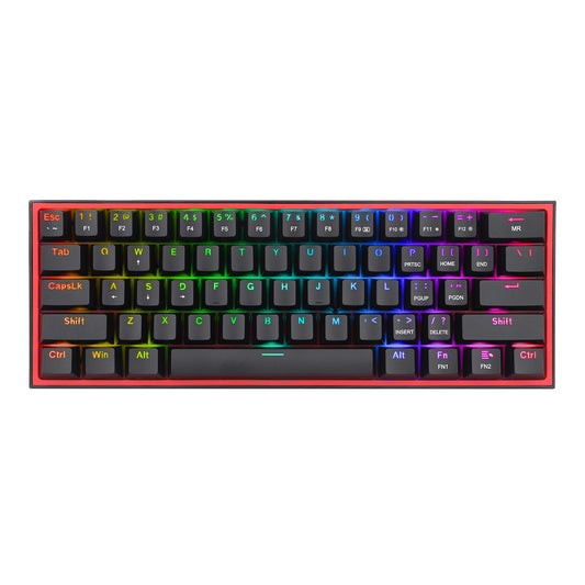 Redragon K616 FIZZ Pro 61-Key RGB Mechanical Gaming Keyboard β Black (60%, RGB, Wireless/Wired, Hot-Swappable)
