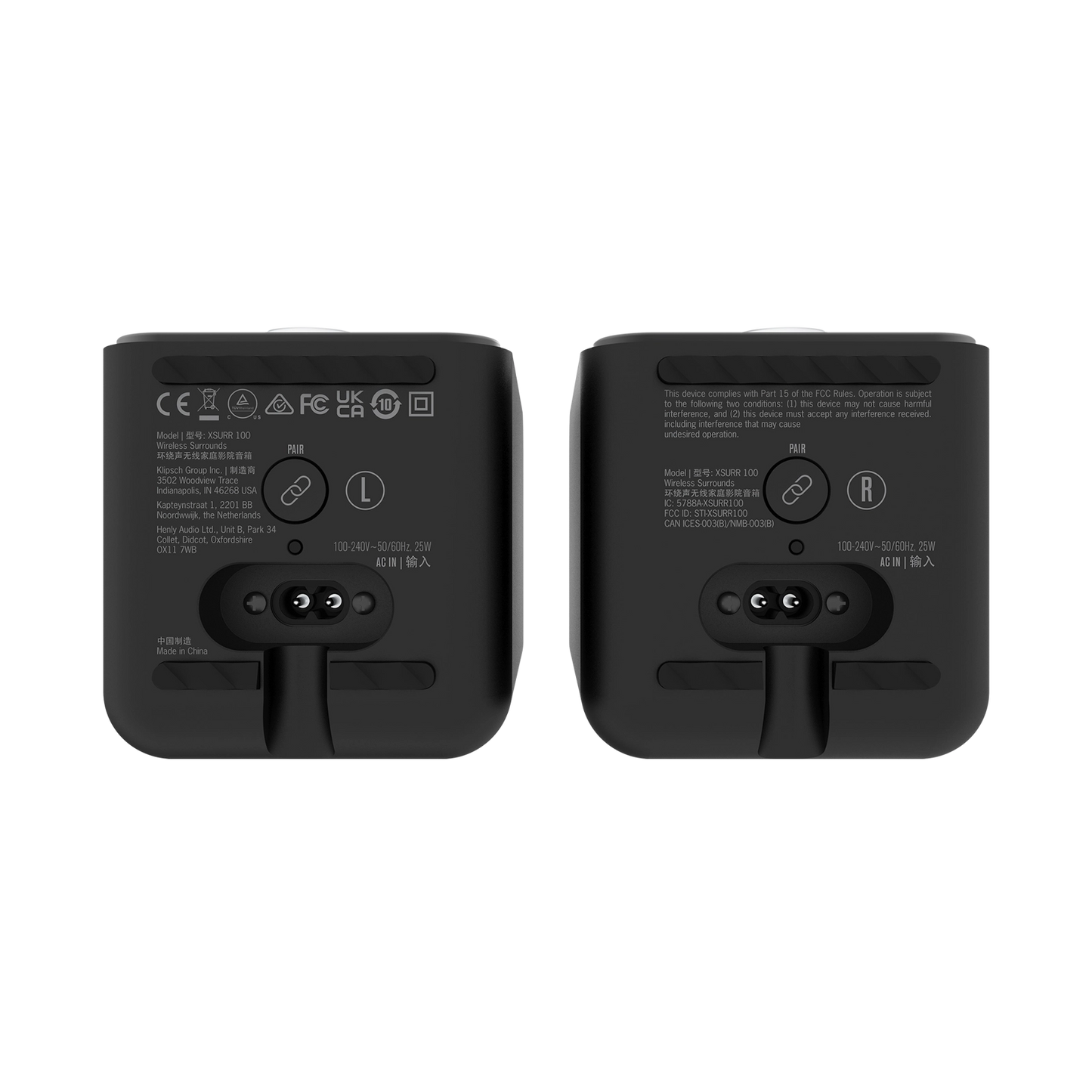 Klipsch Flexus SURR 100 Wireless Surround Sound Speakers - Pair - Black