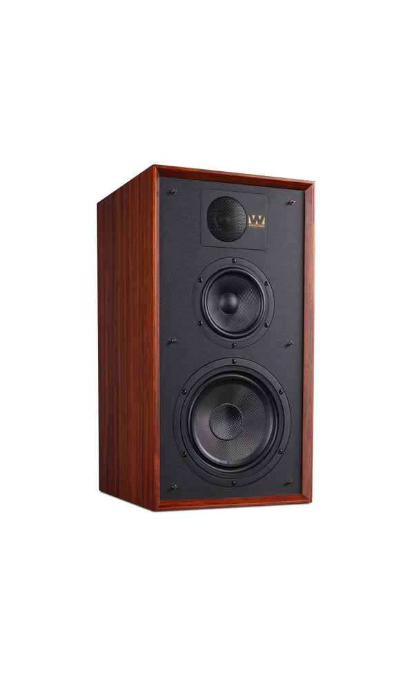 Wharfedale Linton 3-way standmount speaker with stands - pair - Mahogany
