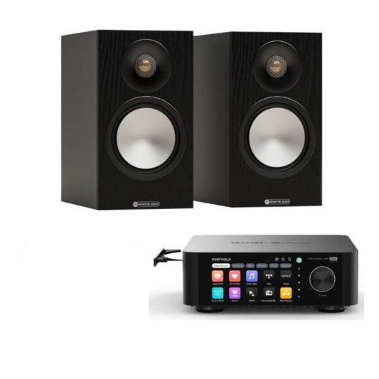 Eversolo PLAY Streaming Amplifier (Black) + Monitor Audio Bronze 50 7G Bookshelf Speakers - Pair (Black)