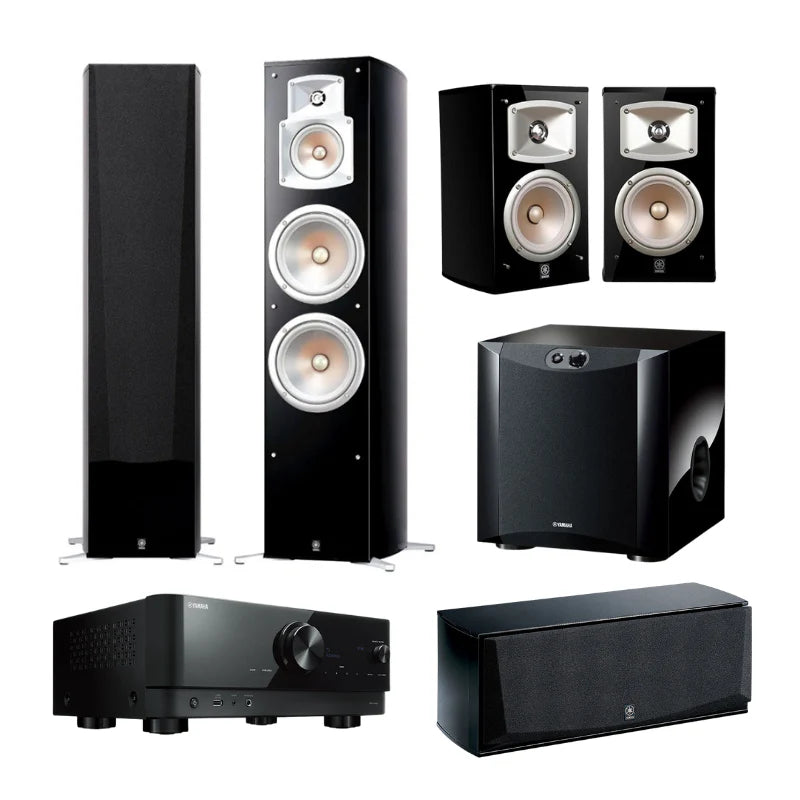 Yamaha NS-333 5.1 Home Theatre System (Black) + Yamaha RX-V4A AV Receiver (Black)
