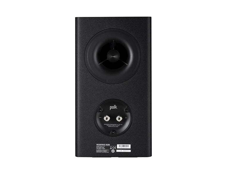 Polk Reserve R200 Bookshelf Speakers - Pair (Black) + WiiM Amp Ultra Streaming Amplifier (Grey)