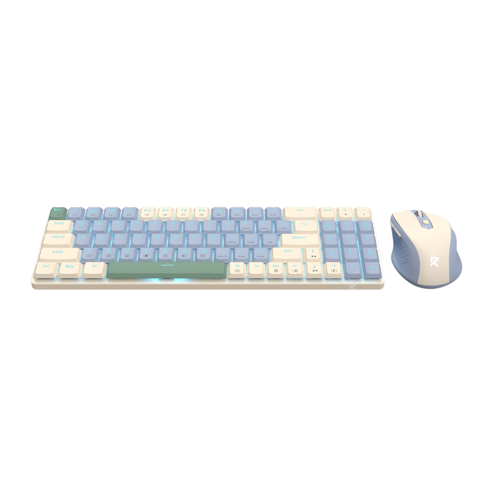Redragon BS8772 Wireless Keyboard and Mouse Combo – Cream/Blue
