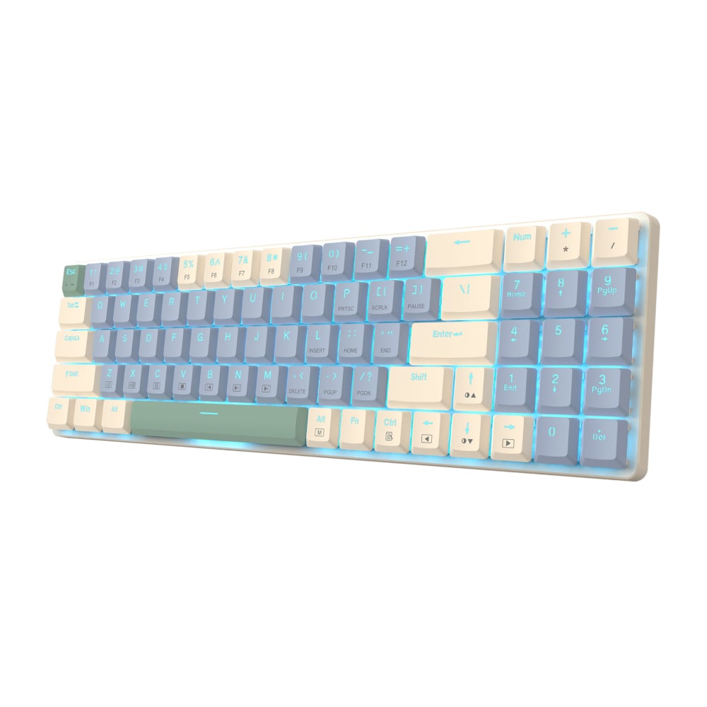 Redragon BS8772 Wireless Keyboard and Mouse Combo – Cream/Blue