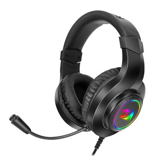 REDRAGON Over-Ear HYLAS Aux (Mic & Headset)|USB (Power Only) RGB Gaming Headset โ Black