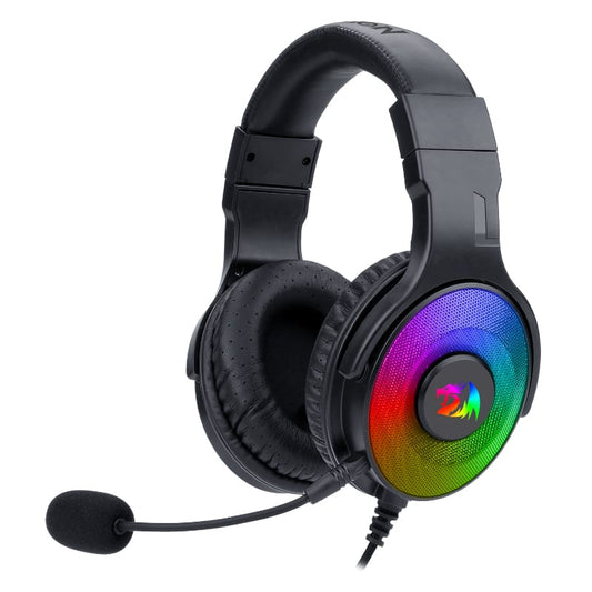REDRAGON Over-Ear PANDORA USB (Power Only)|Aux (Mic & Headset) RGB Gaming Headset โ Black