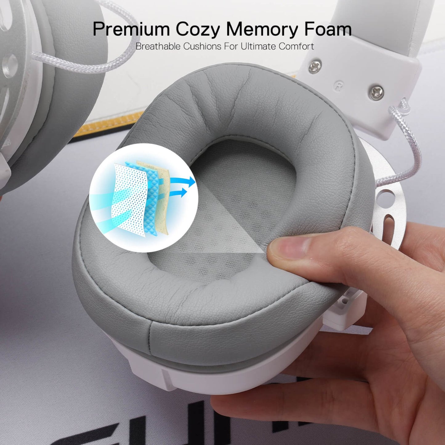 Redragon Over-Ear Aurora Gaming Headset – White