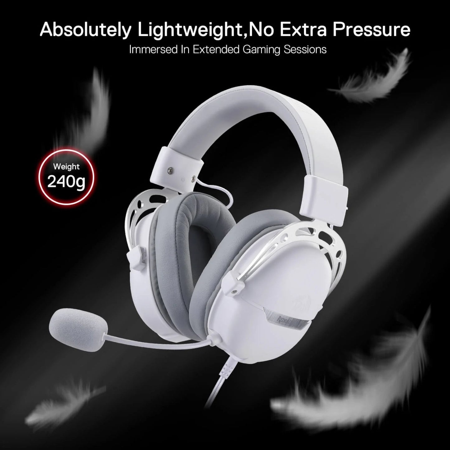 Redragon Over-Ear Aurora Gaming Headset – White