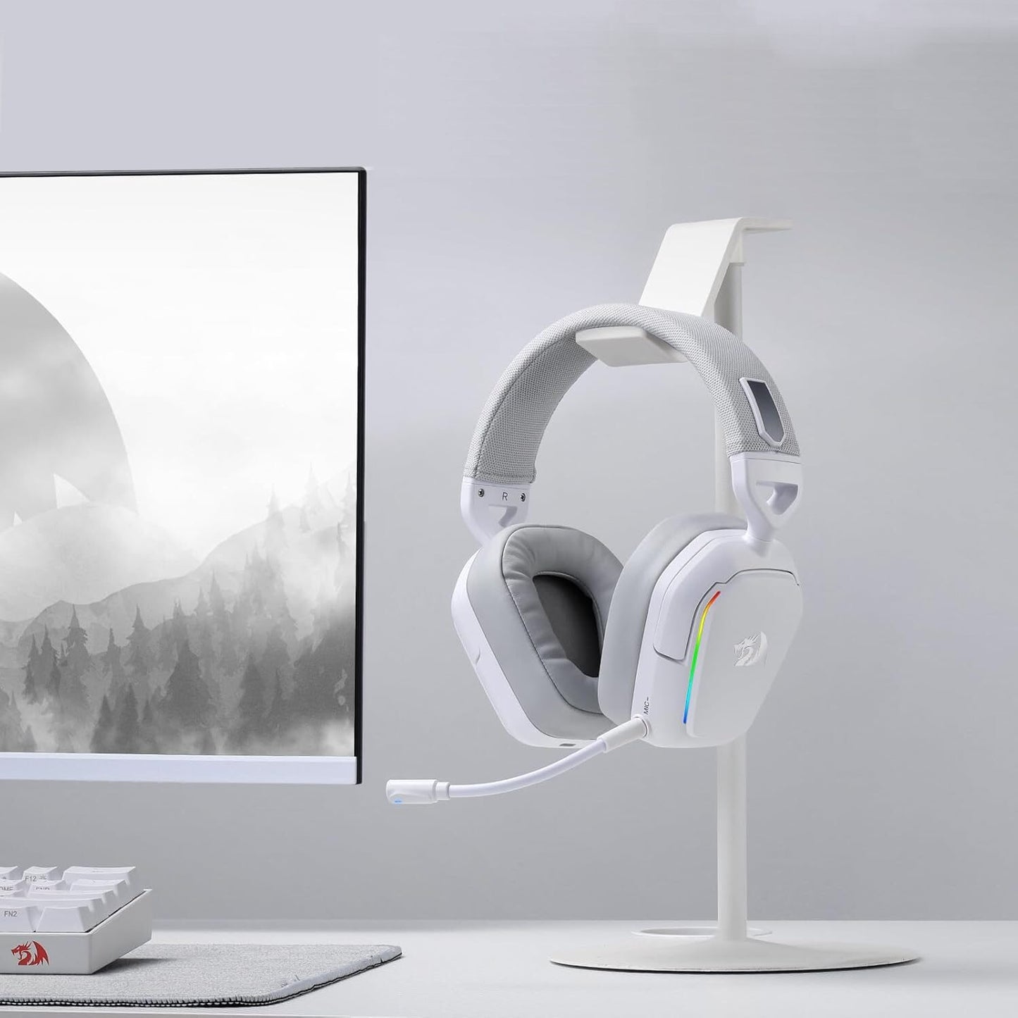 Redragon H868 RGB Wireless Gaming Headset – White