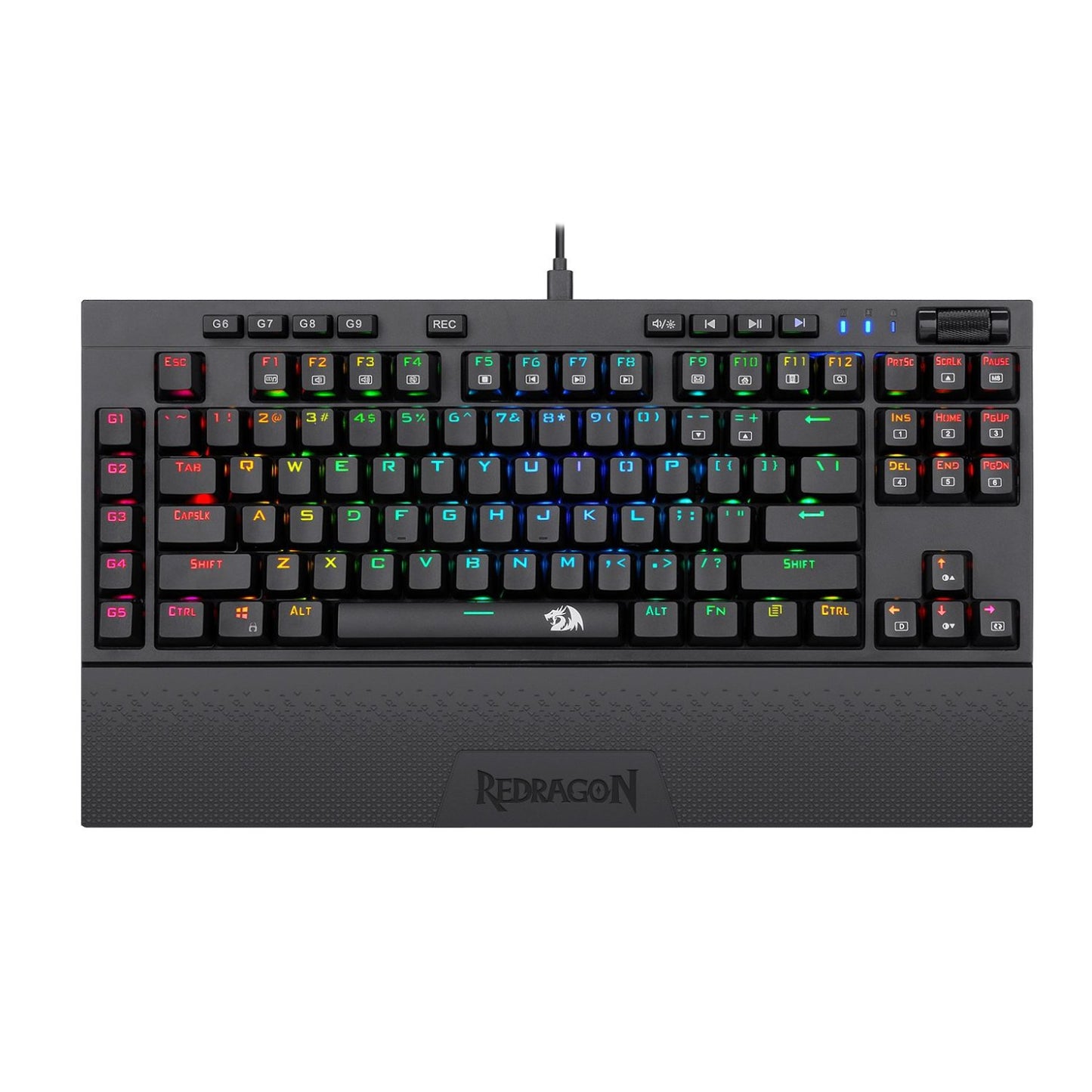 Redragon K588 RGB Pro BROADSWORD TKL Mechanical Wired Gaming Keyboard – Black