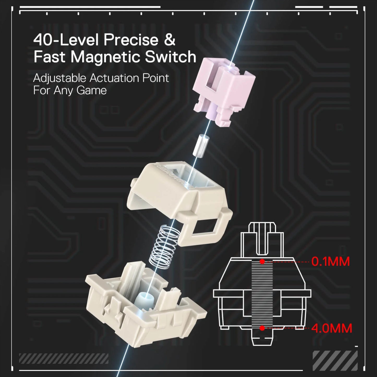 Redragon K617 FIZZ Rapid Trigger 60% Magnet Hall Switch Wired RGB Gaming Keyboard