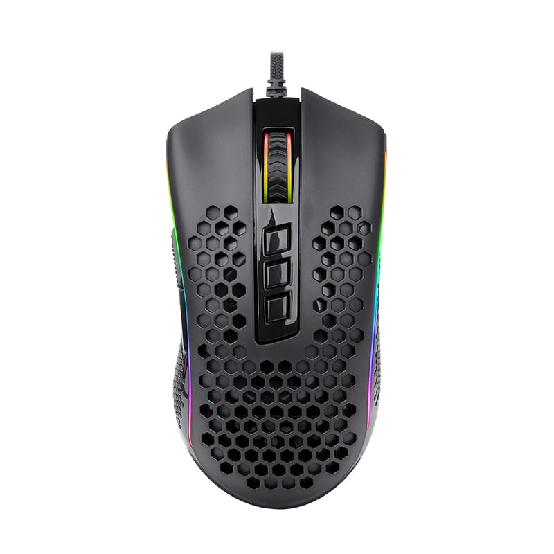 REDRAGON STORM 12400DPI 7 Buttons|Ergonomic Design|P3327 Optical Sensor|Lightweight Body|RGB Backlit gaming Mouse โ Black