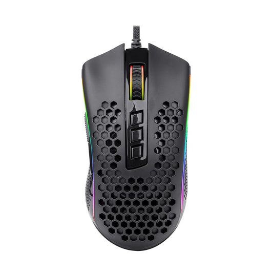 REDRAGON STORM 12400DPI 7 Buttons|Ergonomic Design|P3327 Optical Sensor|Lightweight Body|RGB Backlit gaming Mouse β Black