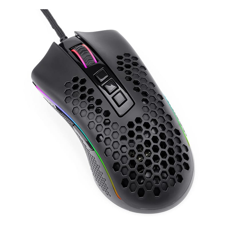 REDRAGON STORM 12400DPI 7 Buttons|Ergonomic Design|P3327 Optical Sensor|Lightweight Body|RGB Backlit gaming Mouse โ Black