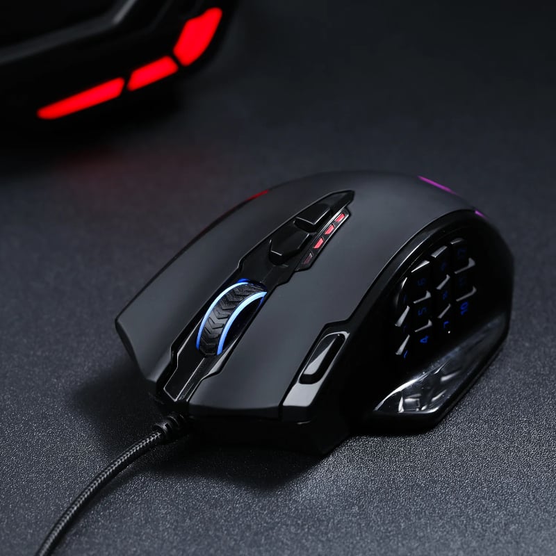 REDRAGON IMPACT 12400DPI MMO Gaming Mouse β Black