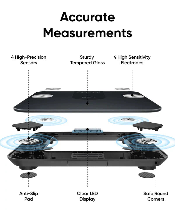 Eufy Smart Scale A1 Compact Digital Bathroom Scale with 12 Measurements - Each - Black