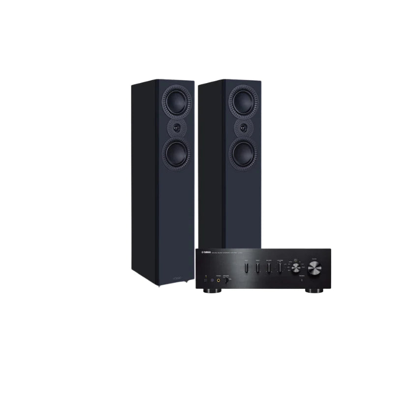Yamaha A-S501 Stereo Amplifier (Black) with Mission LX-5 MKII Floorstanding Speaker (Black)