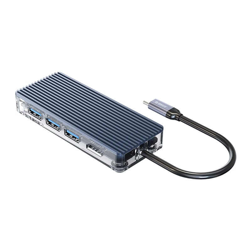 ORICO 8 Port Type-C Transparent Hub β Grey