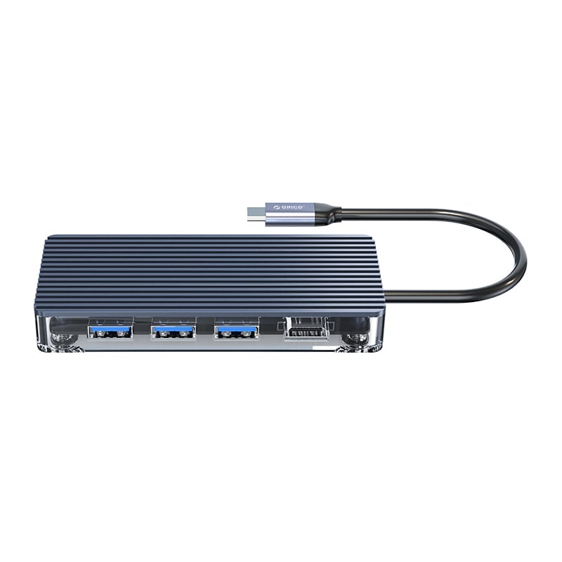 ORICO 8 Port Type-C Transparent Hub β Grey