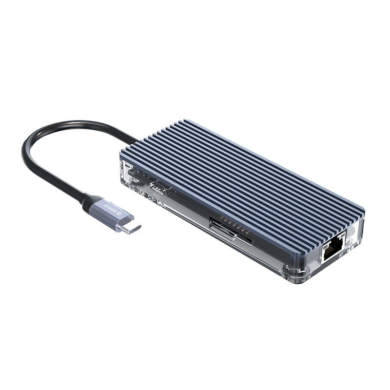 ORICO 8 Port Type-C Transparent Hub β Grey
