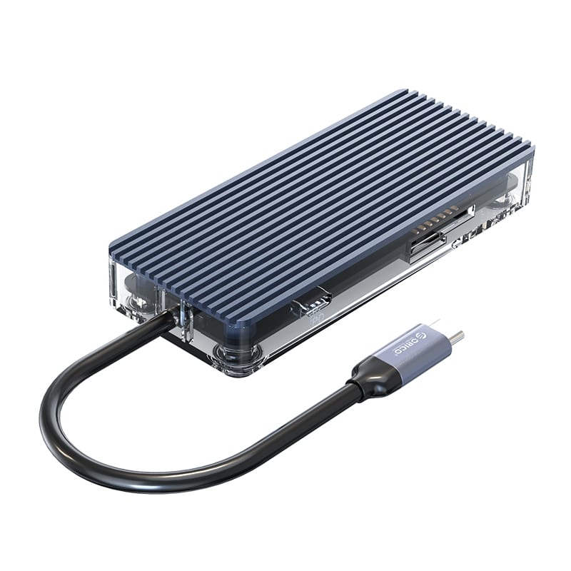 ORICO 8 Port Type-C Transparent Hub β Grey