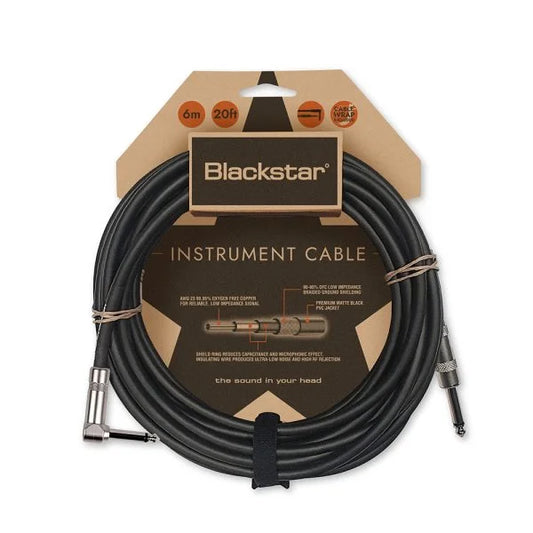 Blackstar Standard Instrument Straight to Angled Cable - 6m - Each