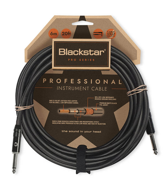 Blackstar Professional Instrument Straight to Straight Cable - 6m - Each