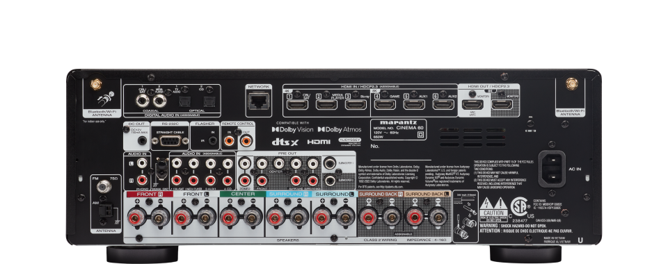 Marantz CINEMA60 7.2 Channel Network 8K AV Receiver - Black