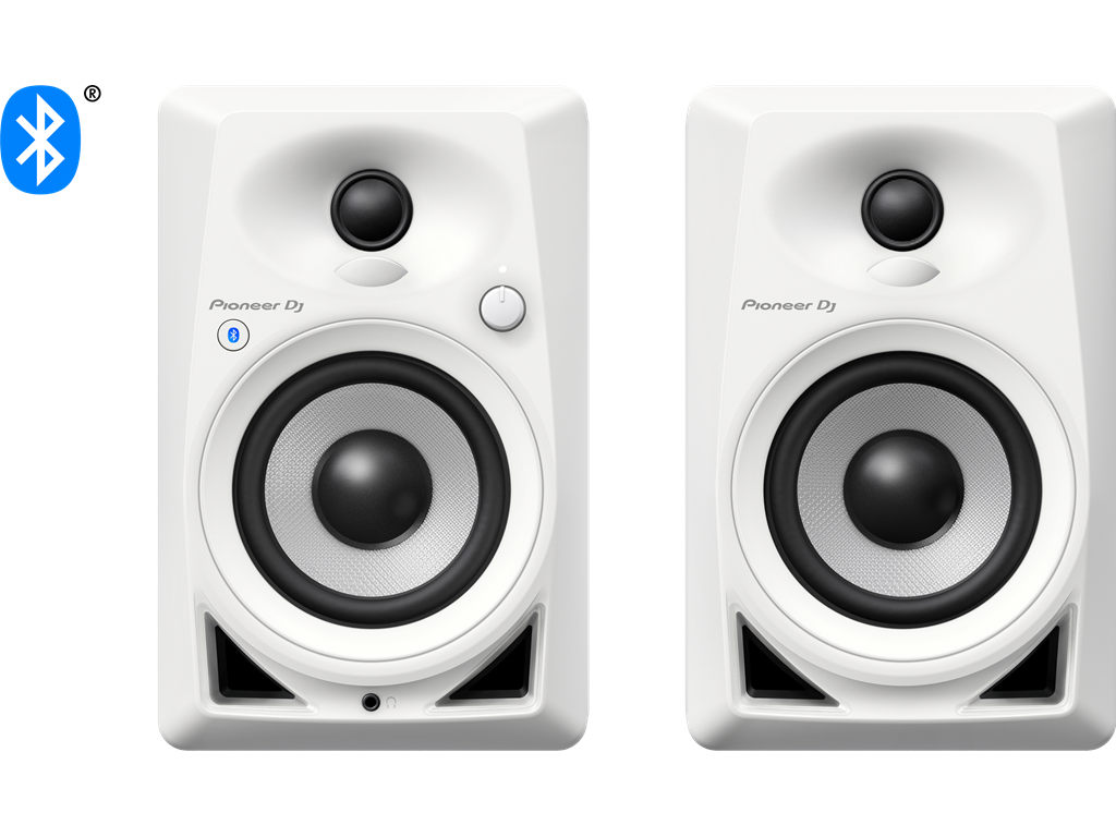 Pioneer DJ DM-40BT 4" Desktop Monitor System with Bluetooth Functionality - Pair (White)