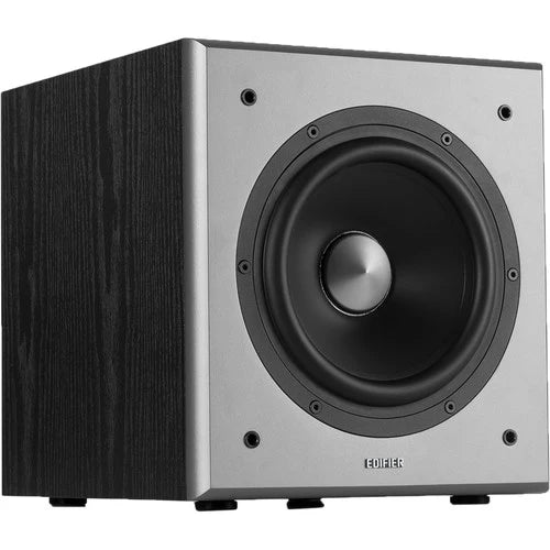 Edifier R1700BTs Active Bookshelf Speaker - Pair (Brown) + Edifier T5 8" 70W Subwoofer (Black)