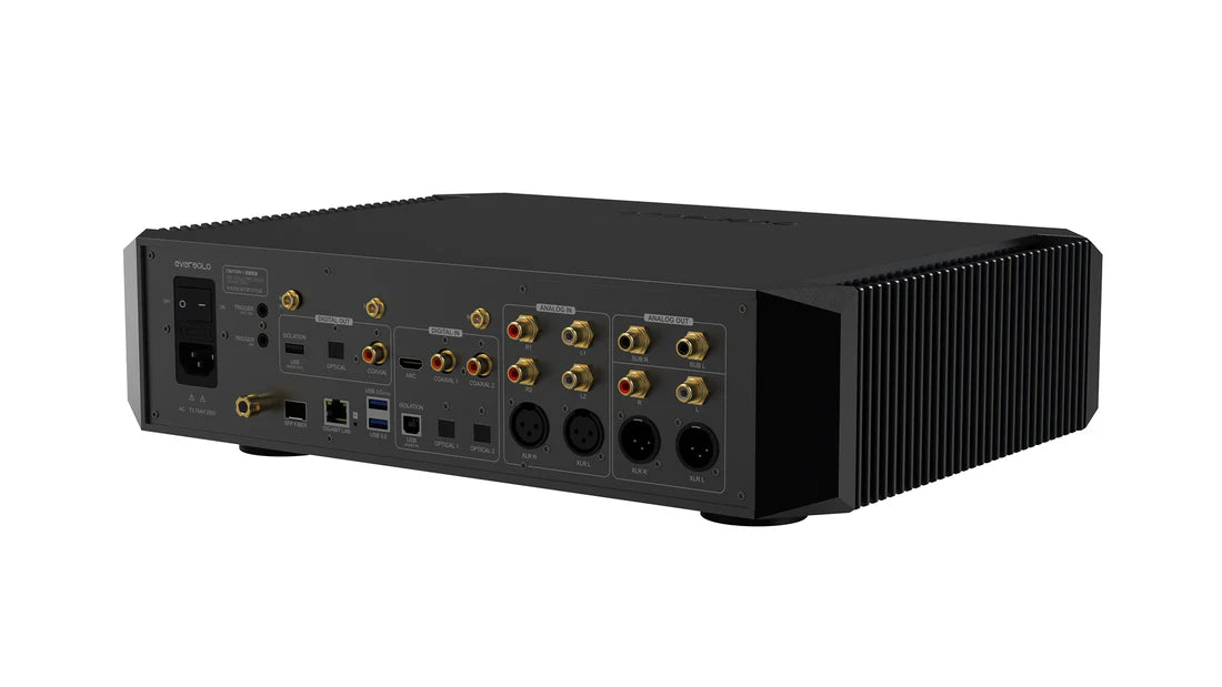 Eversolo DMP-A10 Network Audio Streamer (Black) + Eversolo AMP-F10 Power Amplifier (Black) + Monitor Audio Gold 100 6G Bookshelf Speakers - Pair (Gloss Black)