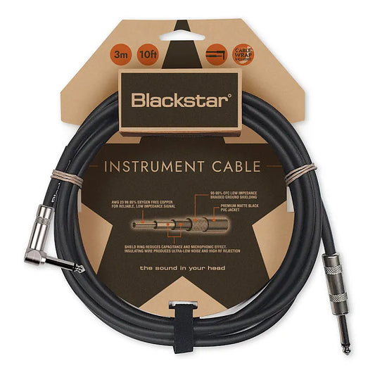 Blackstar Standard Instrument Straight to Angled Cable - 3m - Each