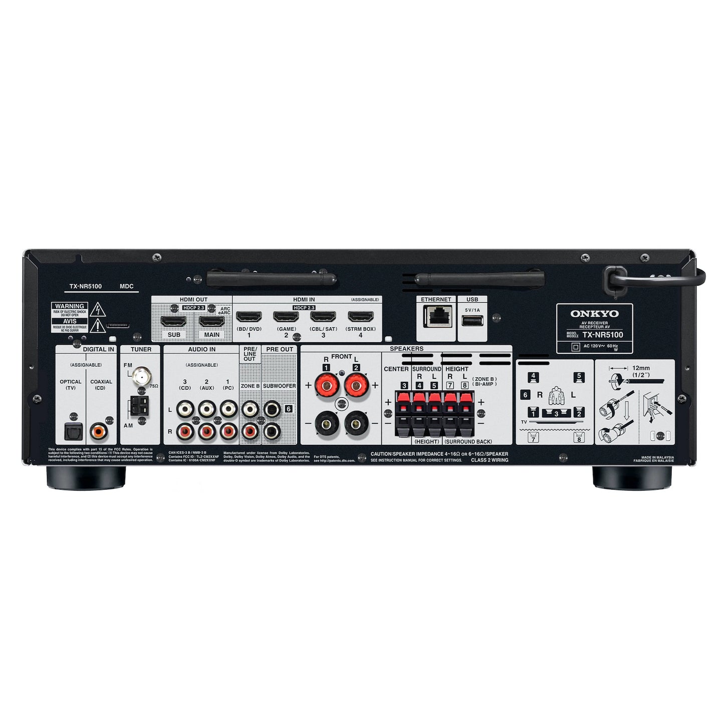 Onkyo TX-NR5100 7.2-Channel 8K AV Receiver - Black