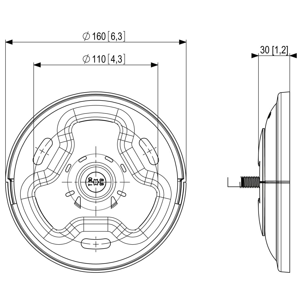 Vogel's PUC 1011 Ceiling plate fixed - Black